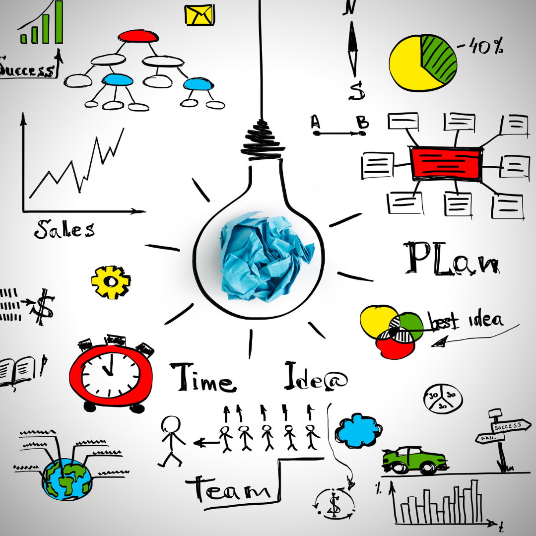 Creative business strategies: planning, teamwork, and success ideas illustrated for Aptimized's innovative solutions.