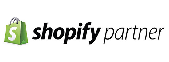 This is the Shopify Partner logo, which supports those who build and manage Shopify stores.